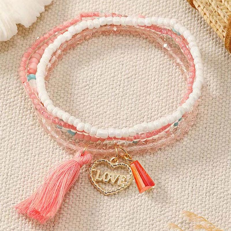 Temu Shell Rice Beads Multi-layer Bracelet: Versatile Ocean Resort Style 3-Piece Beaded Jewelry Set