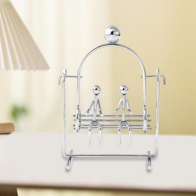 Mini Iron Man Balancing Toy Stress Relief Horse Riding Cycling Double Person Swing Iron