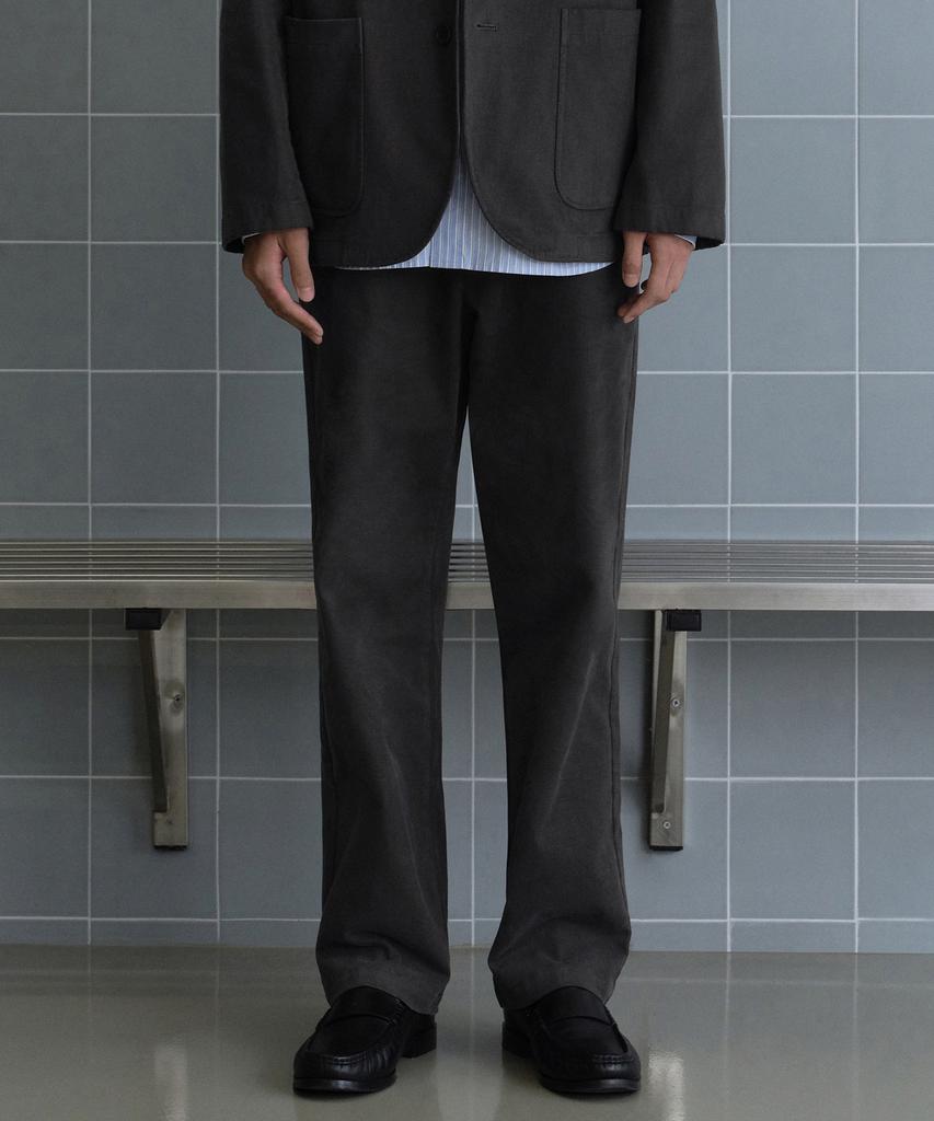 MUSINSA STANDARD [City Workers] Moleskine Tapered Pants [Dark Grey]