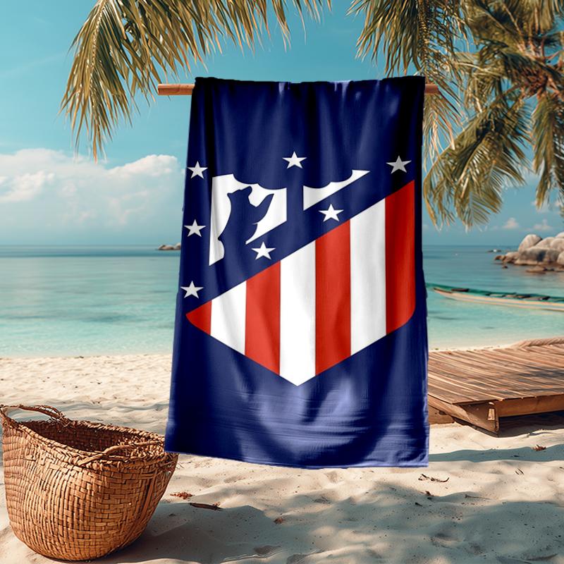 Ultra-Soft Beach Towel with Atlético Madrid Theme,Ideal for Pool - Camping, Diving - Perfect Travel Essential, Vibrant Beach Towel.