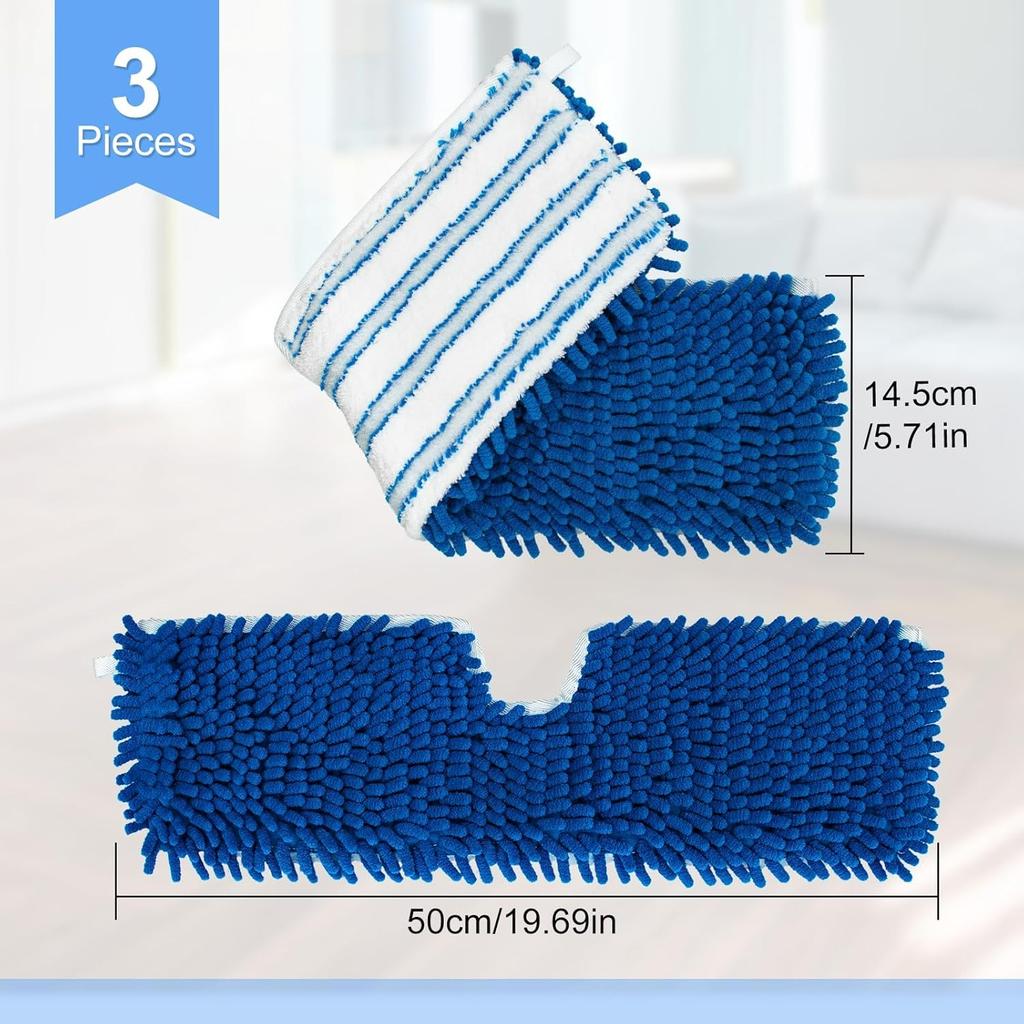 3 Pack Mop Heads Replacements Compatible for Ocedar Dual-Action Microfiber Flip Mop, Double Sided Mop Replace Head Mop Refills with Microfiber