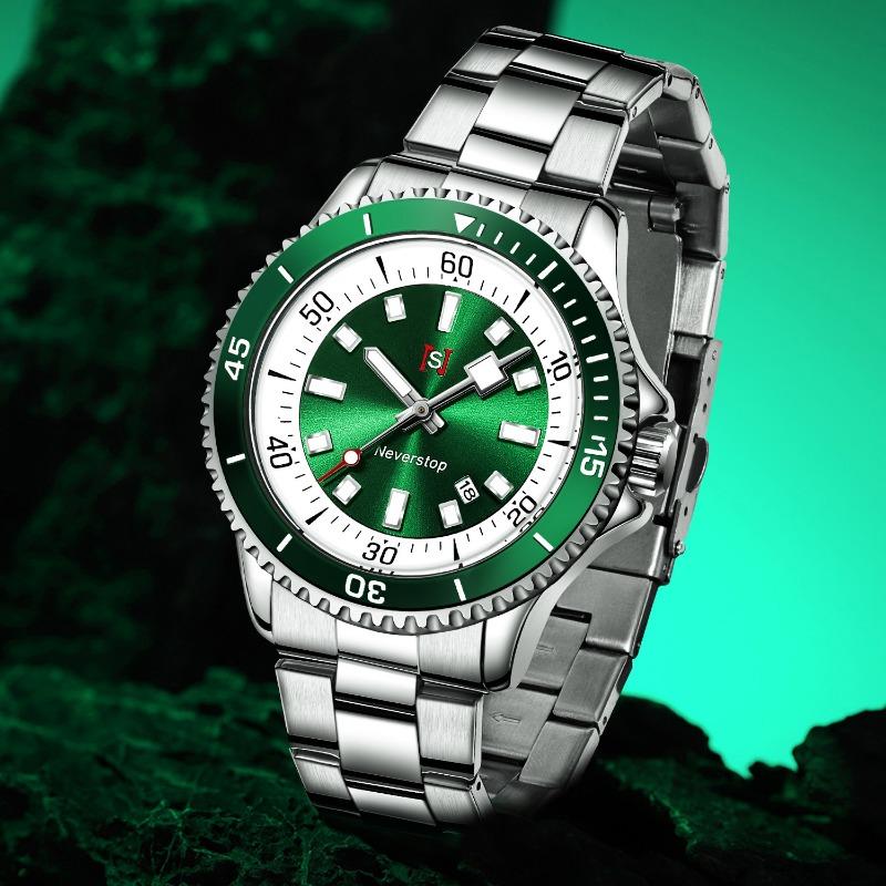 Top Neue Herrenuhr Klassischer Business-Stil Stahlband Quarzuhr Leuchtender Kalender Herrenarmbanduhr