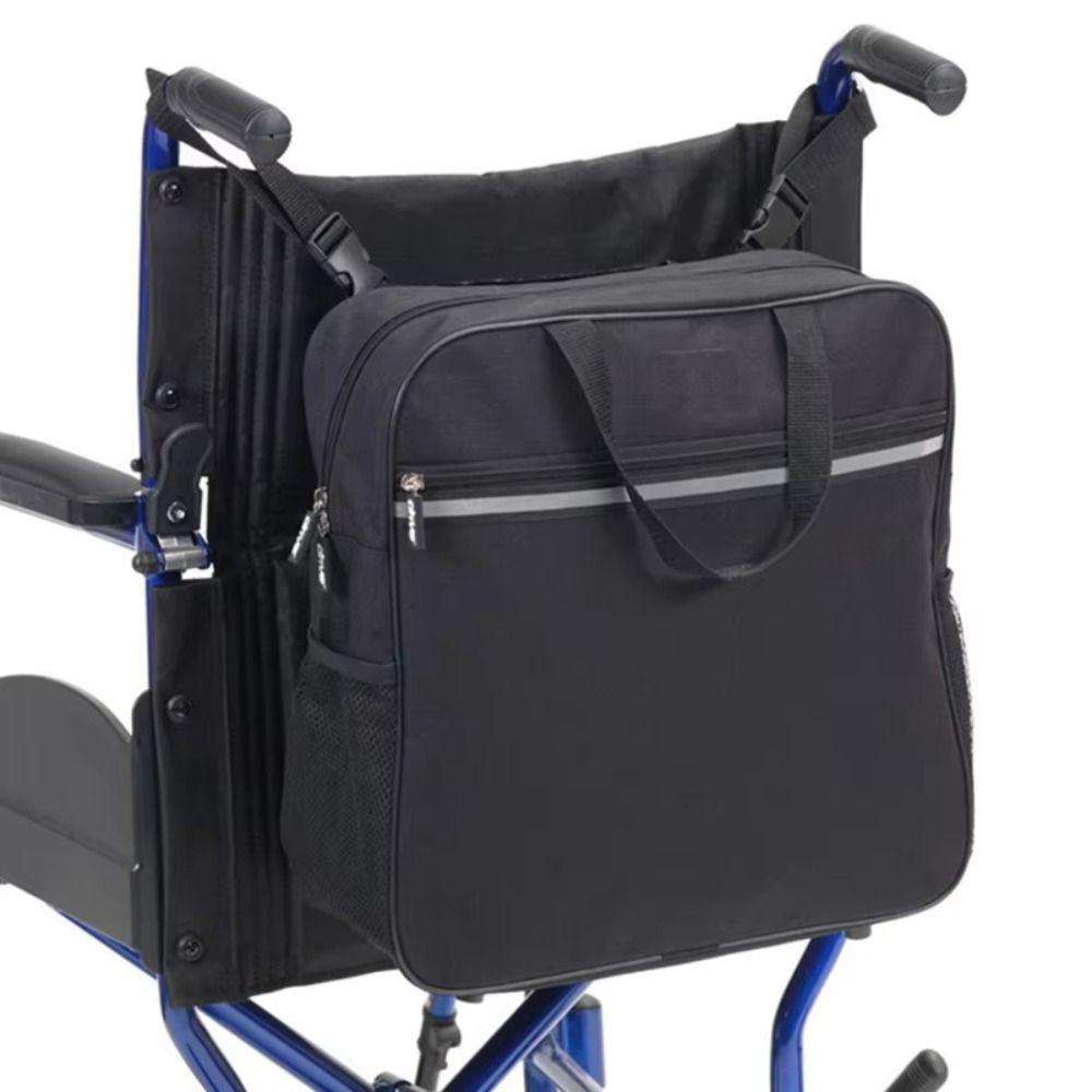 Large Capacity Mobility Wheelchair Bag Waterproof Adjustable Wheelchair Backpack Portable Zipper Closure