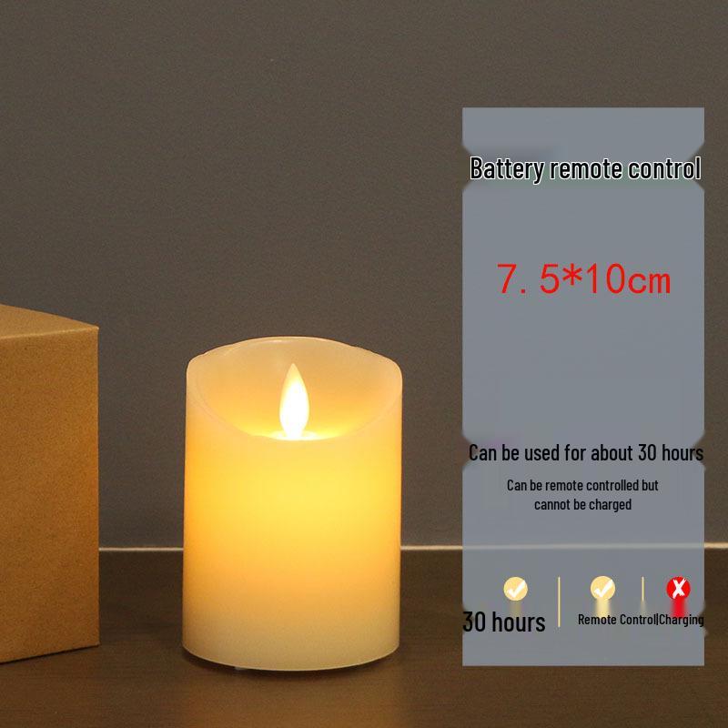 LED Rechargeable Paraffin Wax Candle with Swaying Flame & Remote Control for Decoration or Birthday Celebration