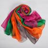 BYSIFA|Fall Winter 100% Silk Long Scarves Shawls Green Yellow Pink Grey Female Gradient Color Neck Scarf Summer Silk Scarf Cape