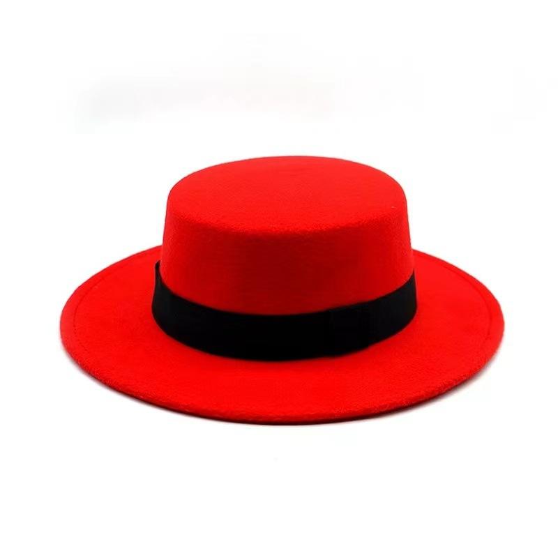Autumn and Winter New Top Hat, Flat Top Flat Edge European and American Tide Hat, Creative Decorative Hat, Agent To Join