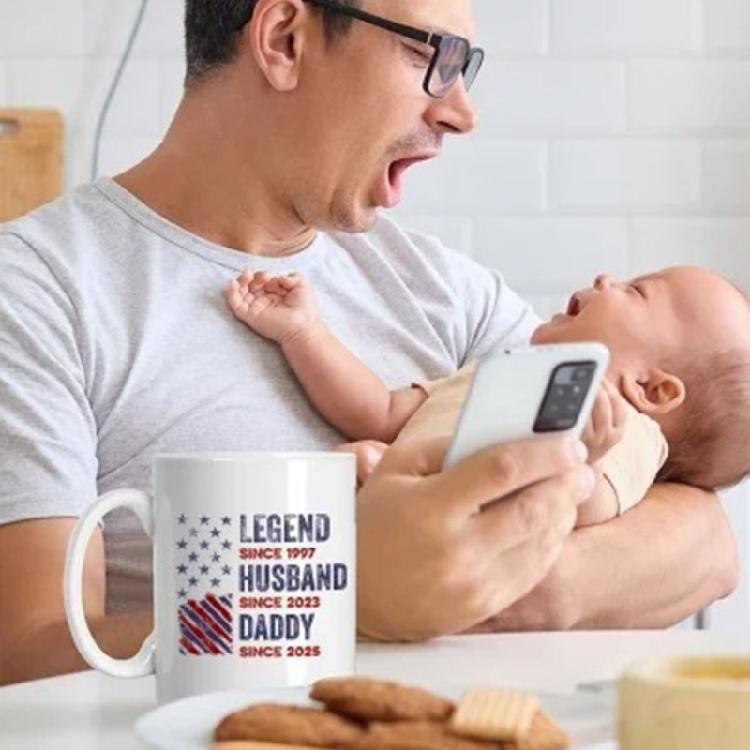 Legends Dad Husband Print Tea Cup 11Oz And 15Oz Size Ceramic Coffee Mug Comfortable Grip Design Fathers Day Present