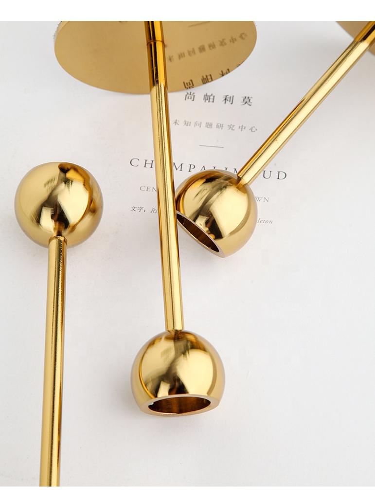 Candle Holder | Vintage Modern Gold Candlestick for Table, Mantel & Wedding Decor