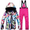 Winter outdoor ski suit, women's thermal snowboard and skis suit, windproof