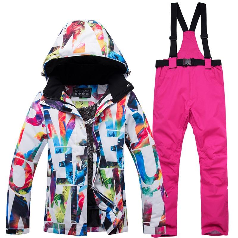 Winter outdoor ski suit, women's thermal snowboard and skis suit, windproof
