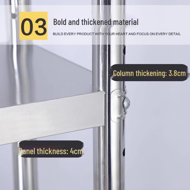 Modernes 3-stöckiges Küchenregal aus Edelstahl von Yunshuang zur Wandmontage