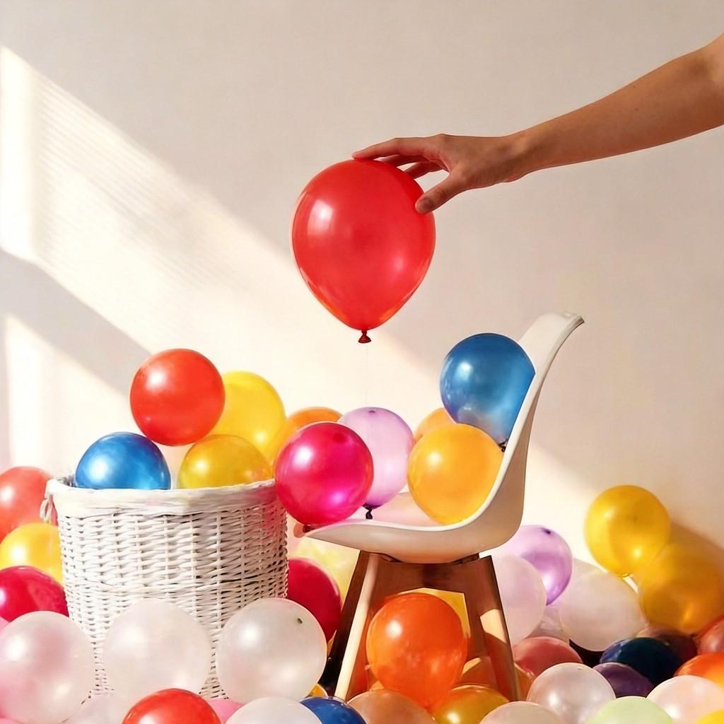 Latex Balloons Set With Matte Finish For Birthday Party Decoration And Event Celebrations