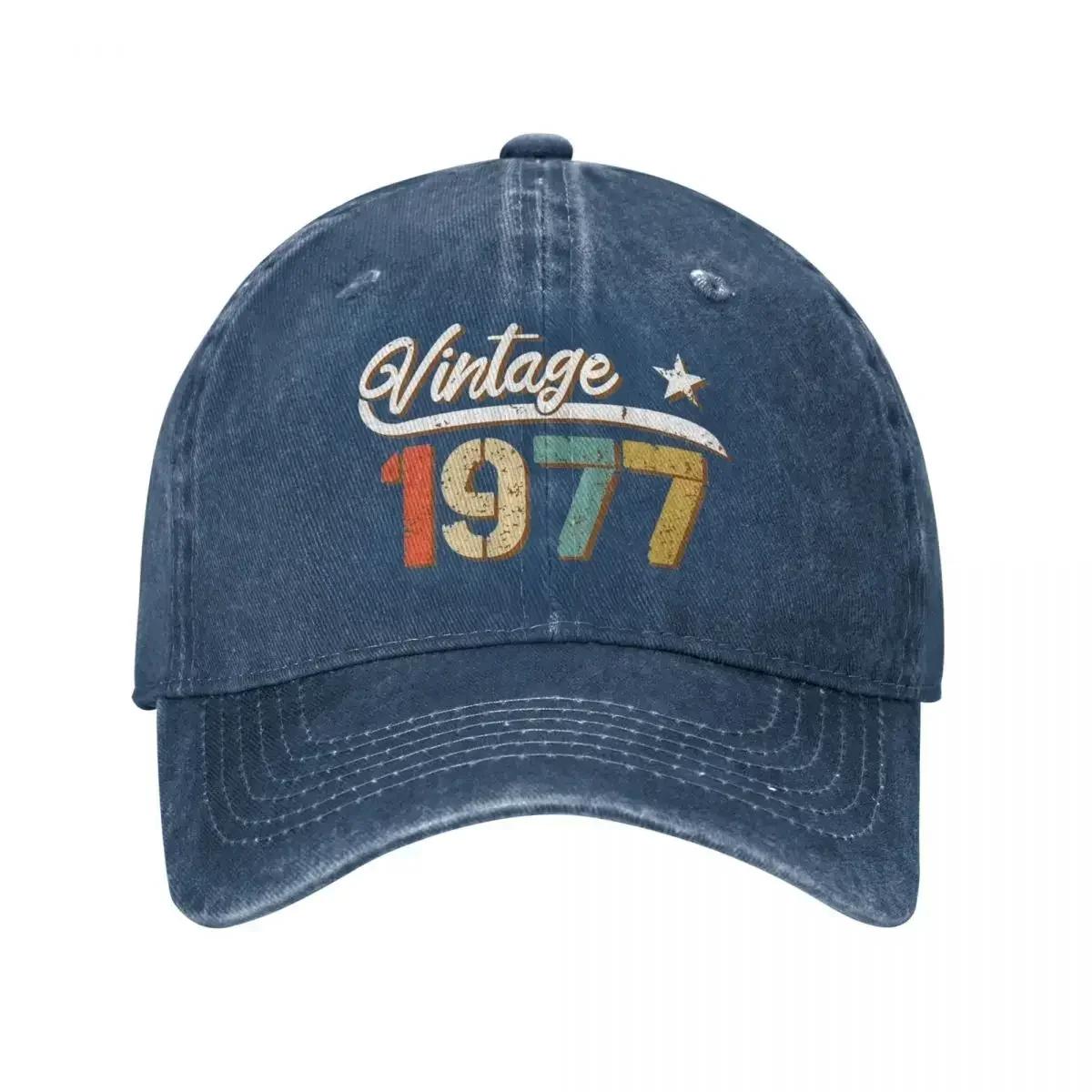 

Classic Born In 1977 Baseball Caps Unisex Style Distressed Washed Snapback Cap Vintage People Outdoor Running Golf Hat One Size