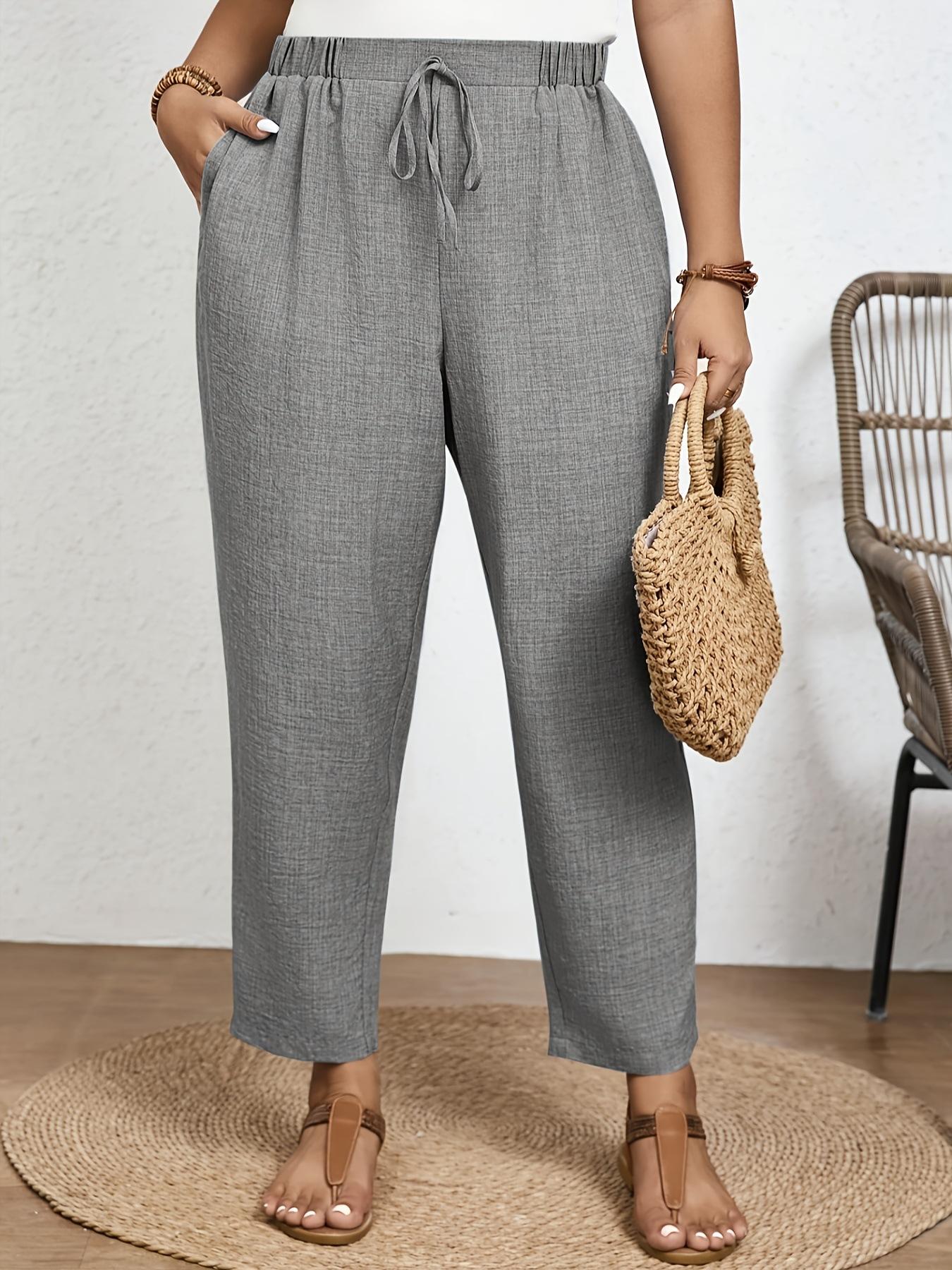Plus Size Women S High Waist Casual Wide Leg Pants XL