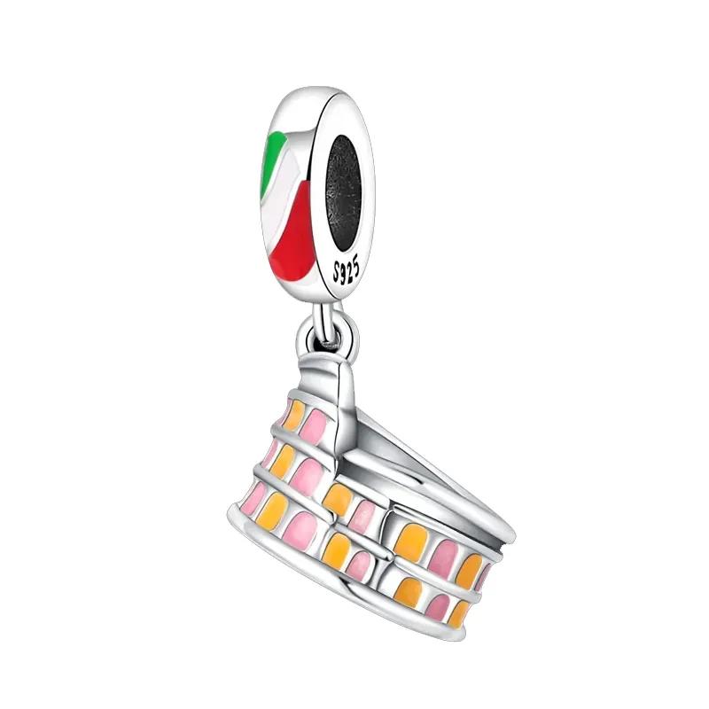 Copper Metal Eiffel Tower Pendant Bead Component Lighthouse Plane Pendant Bead Component Charm Bead Components Compatible With Authentic Original