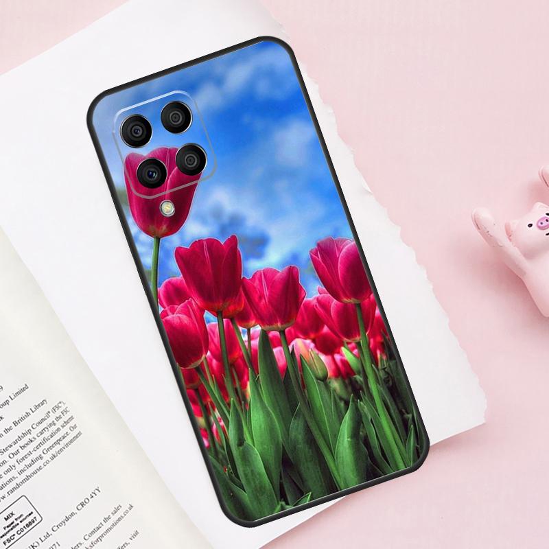 Spring Tulips Flower Case For Samsung Galaxy M13 M53 M16 M36 M56 M06 M52 M32 M12 M54 M34 M14 M35 M55 M15 M11 M31