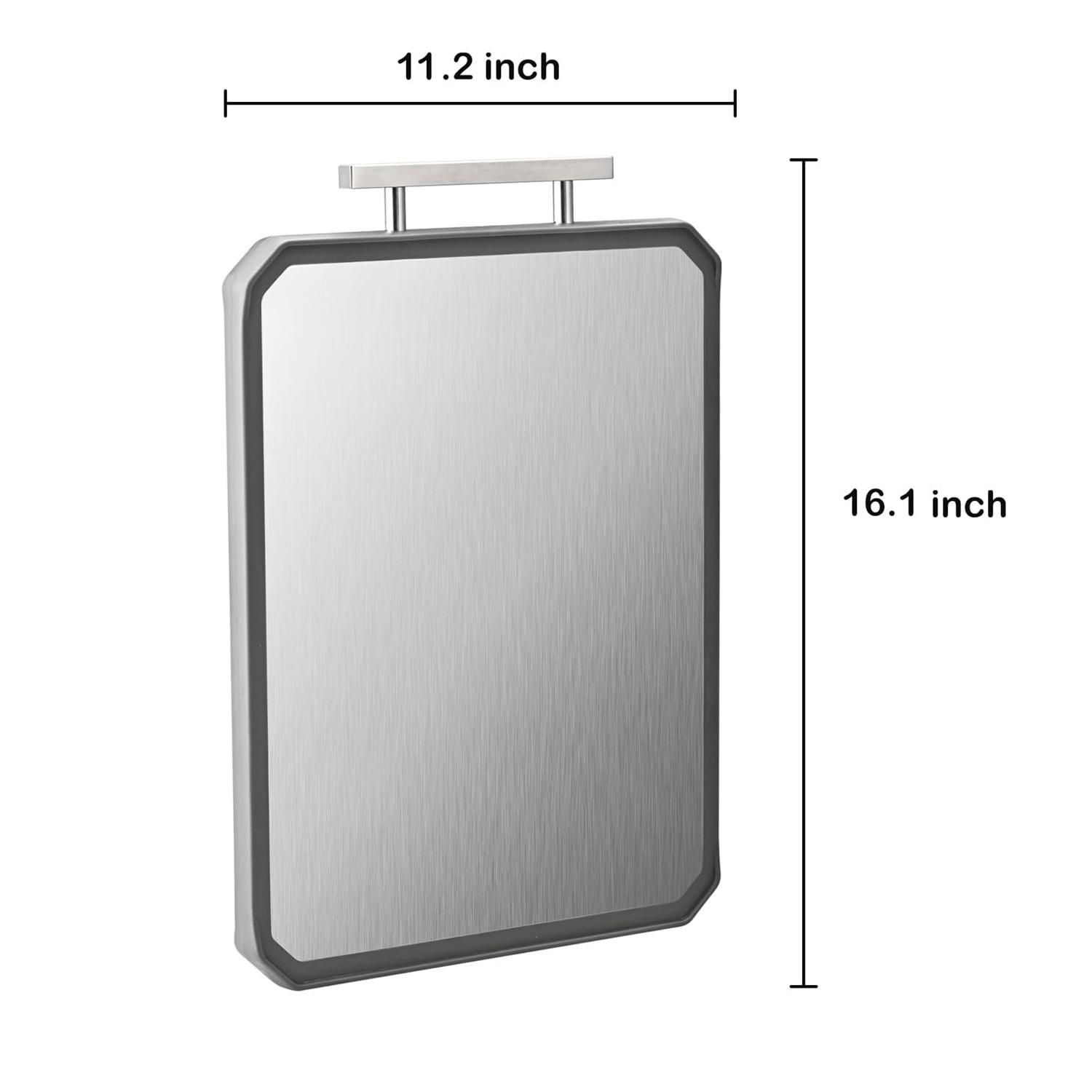 

LMETJMA Double Sided Steel Cutting Board Kitchen Stainless Steel Cutting Board Non Toxic Chopping Board for Kitchen JT505 260x380mm