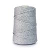 DQPP | Premium MACRAMEE GARN | 200m | 3mm | Grau mit Silberfaden | 100% Baumwolle | Kordel Natur | Baumwollgarn Baumwollseil | DIY Handwork Decoration