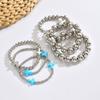 Silver Beaded Bracelet Jewelry Fashion Versatile Women's Personality Simple Color Cross Jewelry