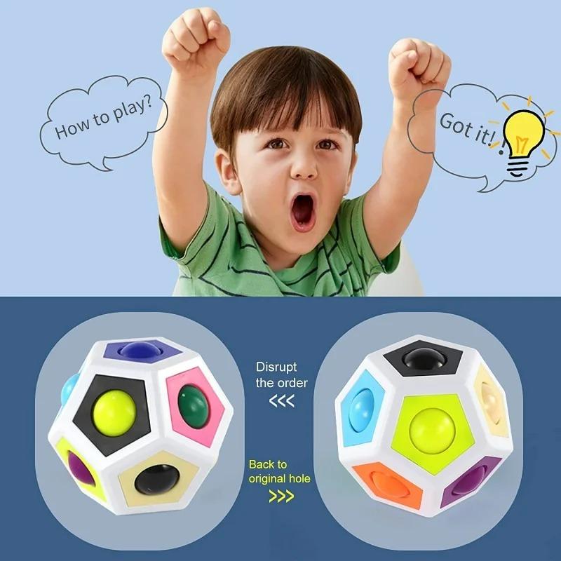 Magic Rainbow Ball Early Education Toy Children's Puzzle Thinking Training Children's Intelligence Brain Football Cube Boy