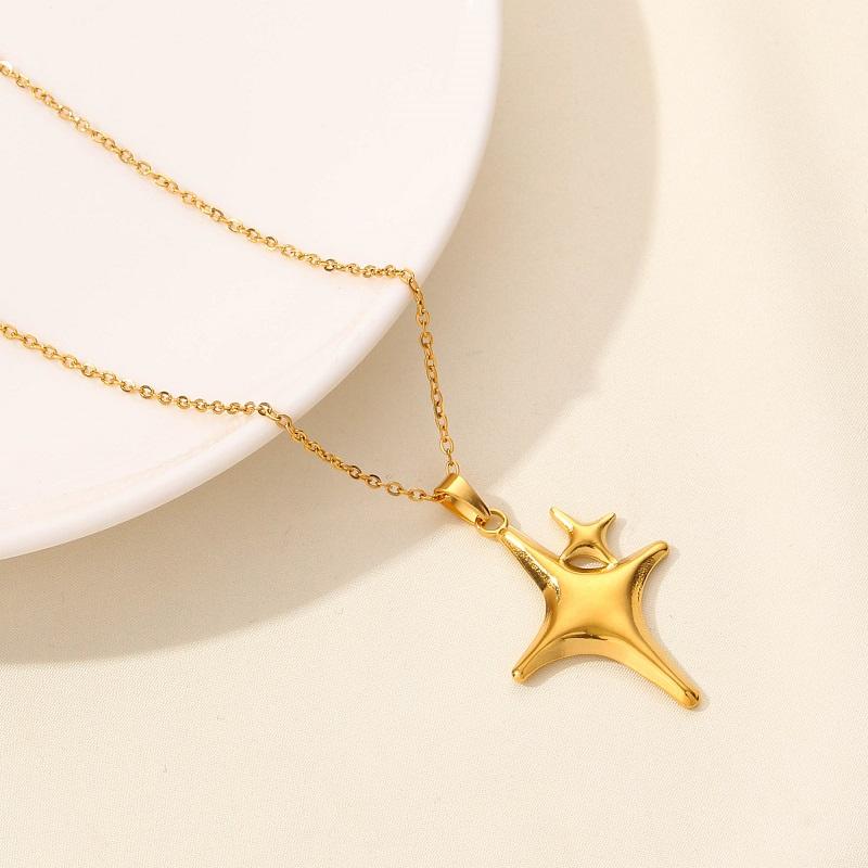 Sun Moon Star Jewelry Classic Stainless Steel Necklace 50cm Chain On The Neck Necklaces For Women Men Pendant Trendy Choker Gift