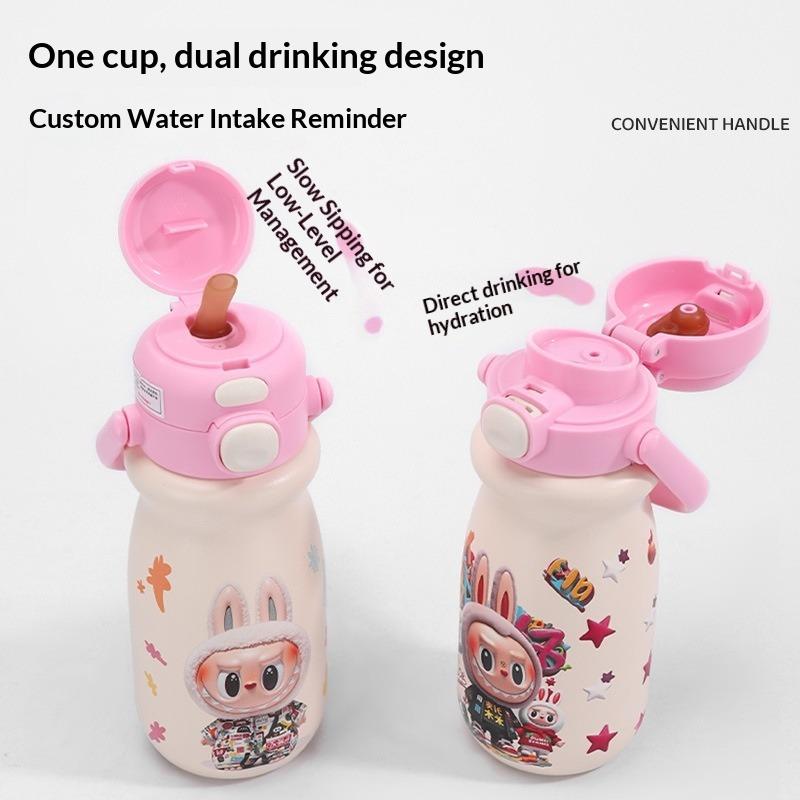 Tasse Thermos en Acier Inoxydable 316 Mignonne Dessin Animé Tasse Étudiante Grande Capacité Double Boisson Tasse à Eau pour Enfants