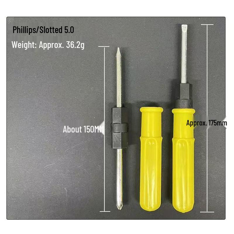 Compact Dual-Use Yellow Screwdriver Set - Flathead & Phillips, Multi-Functional, 3", 4", 5"