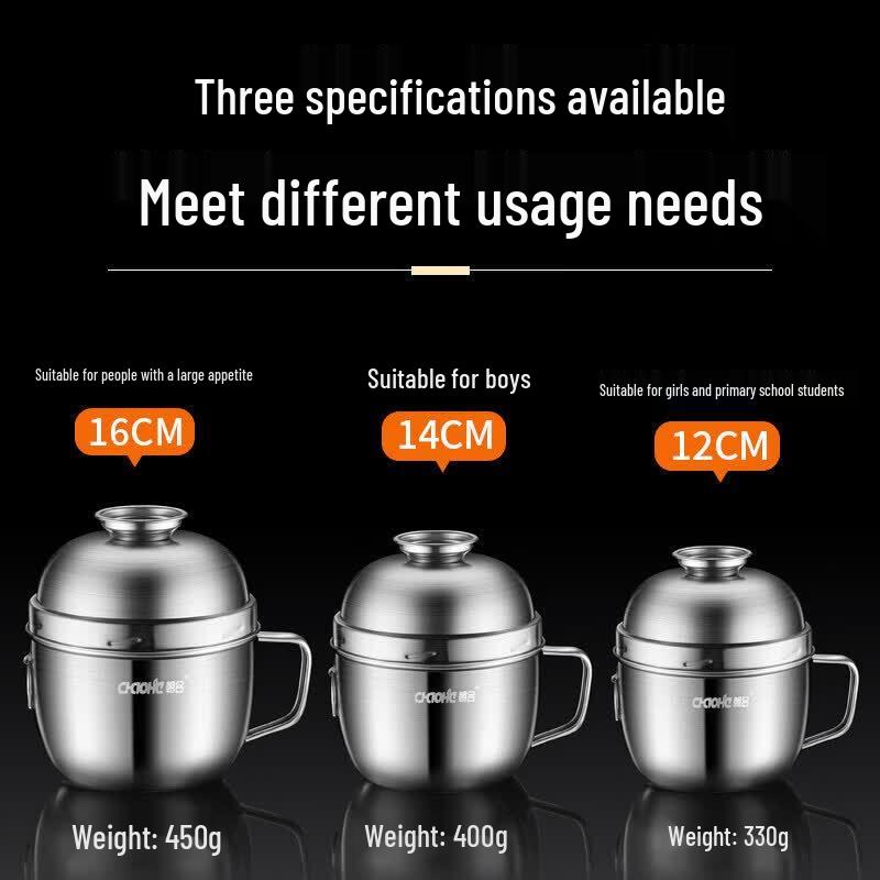 UOISO 304 Stainless Steel 2-Layer Lunch Box