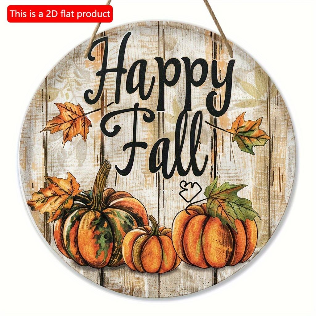 2d Flat 20*20cm, Autumn Home Decoration, Autumn Circular Wooden Creative Decoration Logo, for Home, Club, Garden, Bedroom, Bar Decor.