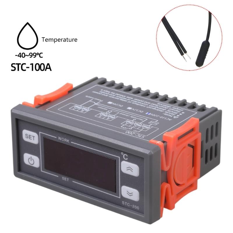 Digital Thermostat Temperature Controller Thermoregulator Relays Heating Cooling for Incubator Refrigeration 220V STC-200