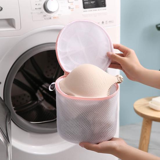 Laundry Bag Dense Mesh Anti-scratch Polyester Elastic Zipper Washing Bag