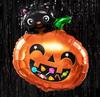 Pumpkin Foil Balloon with Halloween Cat 65