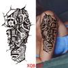 1 PC 210*114MM  Mermaid Temporary Tattoo For Women Men Realistic Fox Lion Flower Tattoos Sticker Back Arm Disposable Death Skull Fake Tatoo