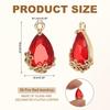 YOKIVE 50 Pieces Faceted Teardrop Glass Crystal Pendants for and DIY Jewelry Crafts Rhinestones, Gold-Plated Necklaces, Earrings, Bracelets, (Red,