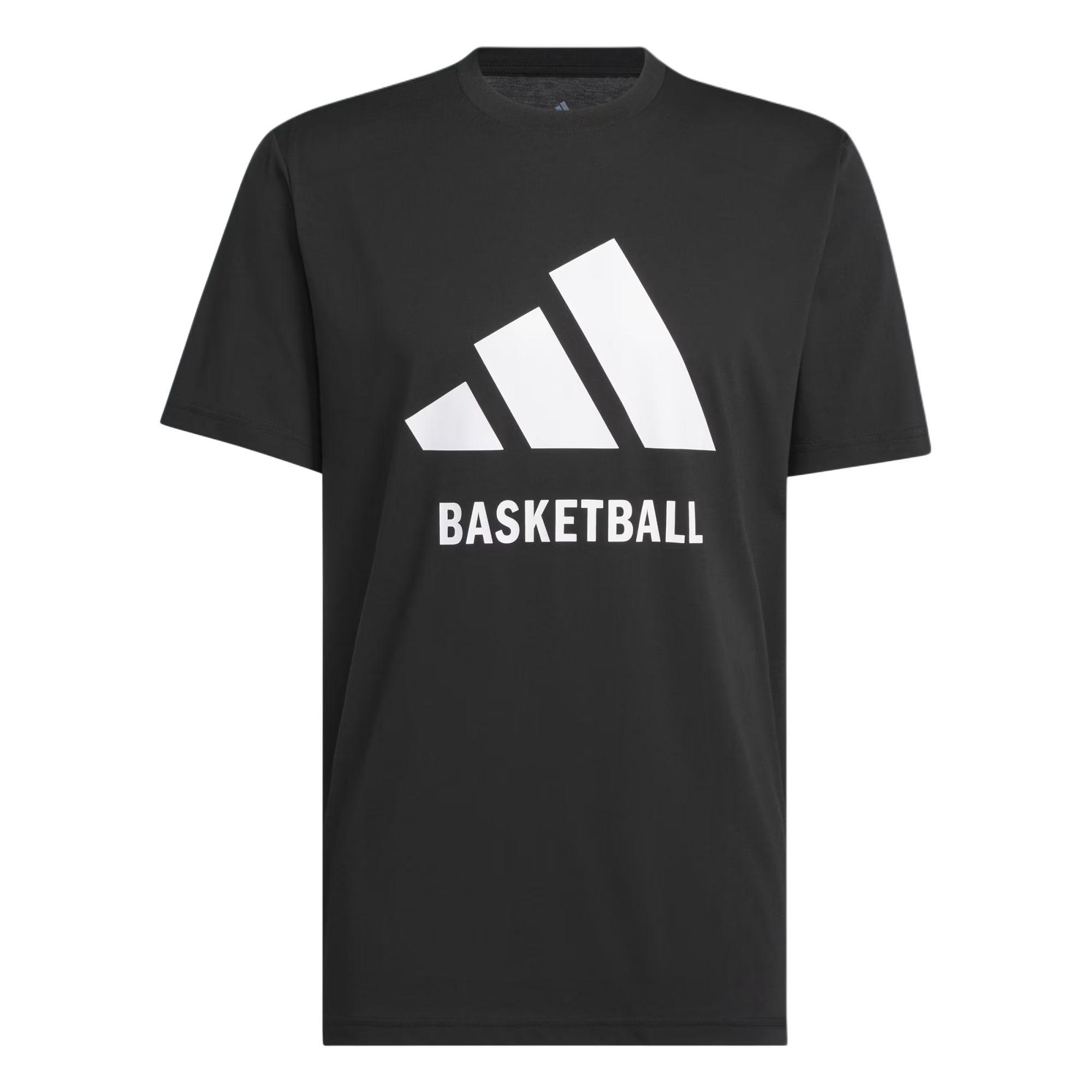 adidas Basketball T-Shirt Asia Sizing  Black White  Men s JI7098 L