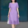 ZANZEA Women Casual Round Neck Summer Short Sleeve Patchwork Crochet Dress