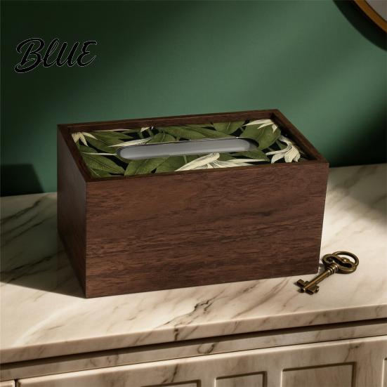 Bathroom Tissue Case Wooden Box Cover Rectangular Paper Towel Dispenser Decorative Napkin Storage Dining Room Holder Organizer for Office Desk Home