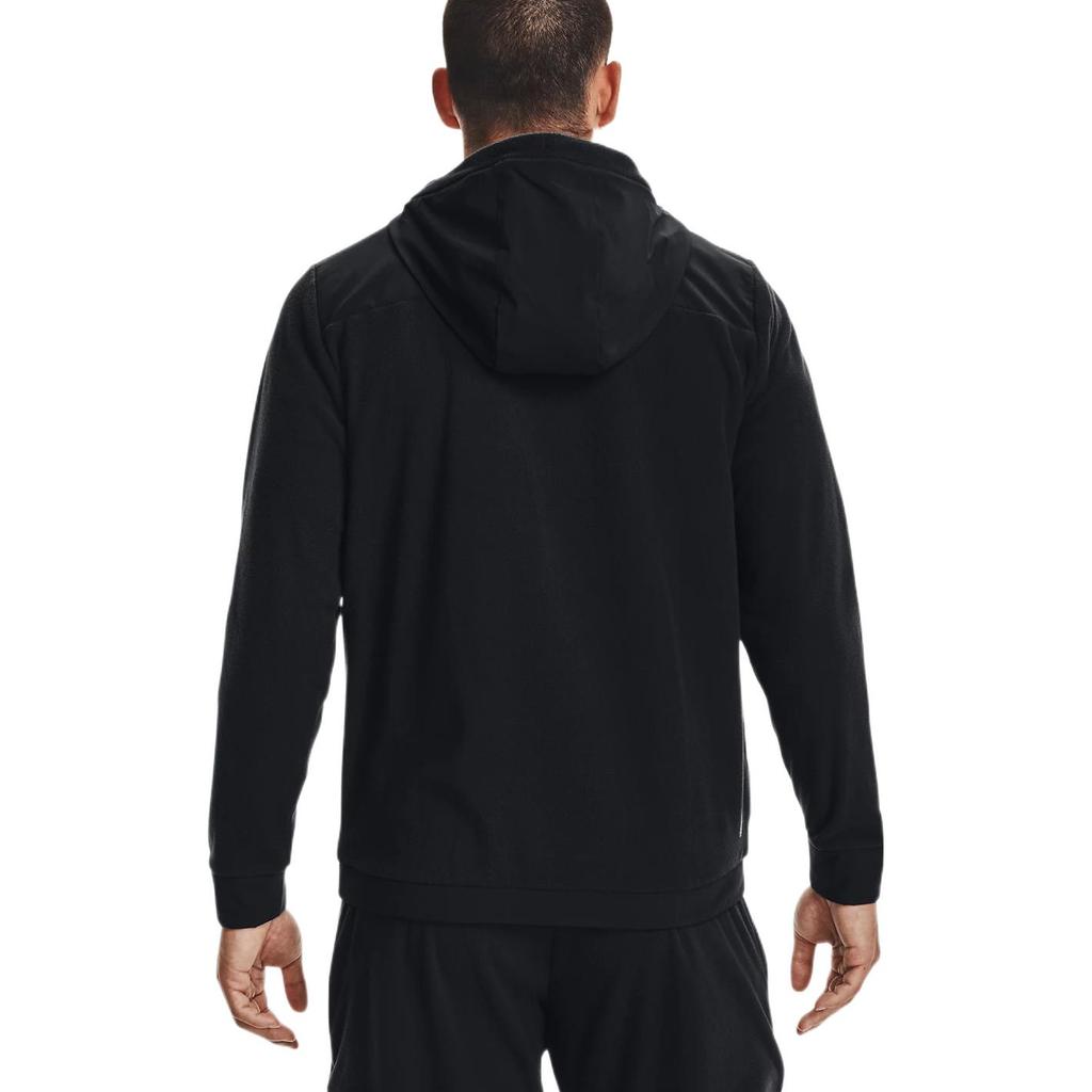 Under Armour Rush Series Solid Fleece Full Zip Hooded Jacket Men Outerwear Black 1366178-001