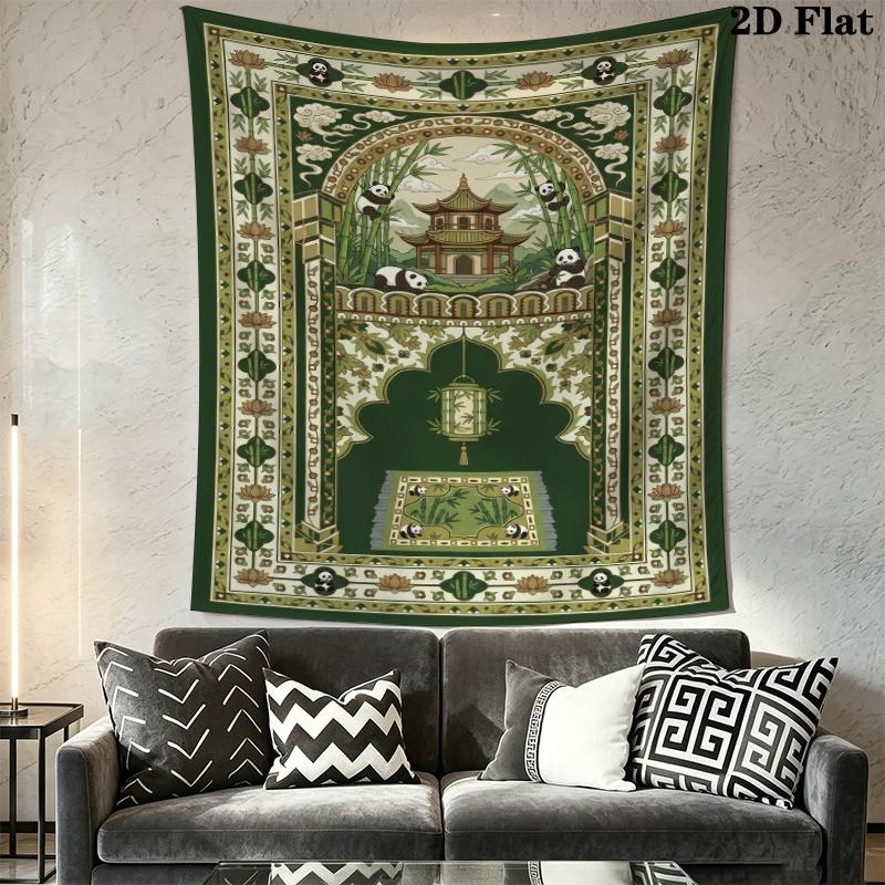 Bear and Panda Wall Tapestry Aesthetic Wall Hanging Printed Fabric Blanket Decorative Tapestries for Bedroom Living Room Home Decor
