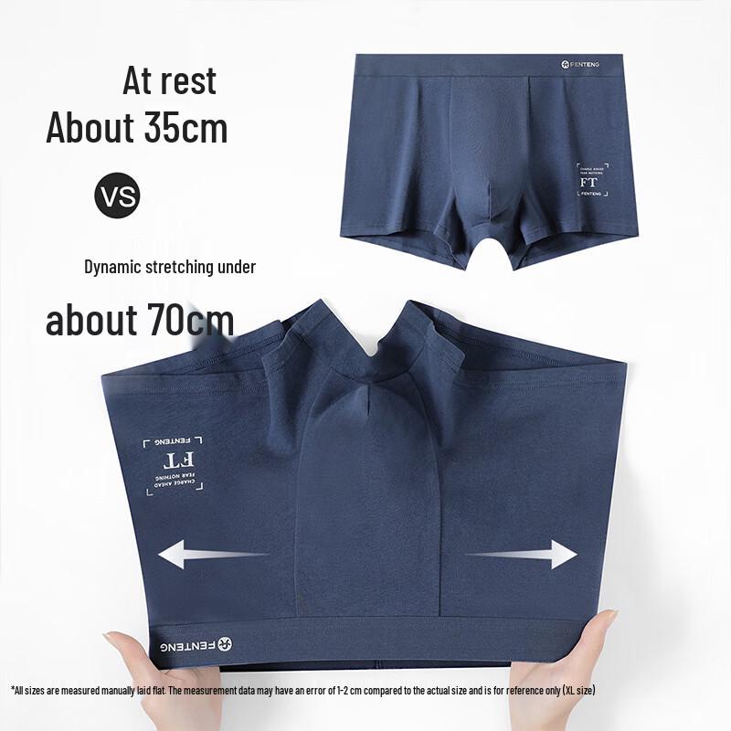 Fenteng Men's Xinjiang Cotton Antibacterial Boxer Briefs 4-Pack