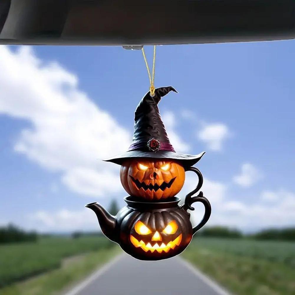 Car Rearview Mirror Pendant Super Cool Halloween Car Decor Pendant Auto Interior Ornament Decoration Party Decoration