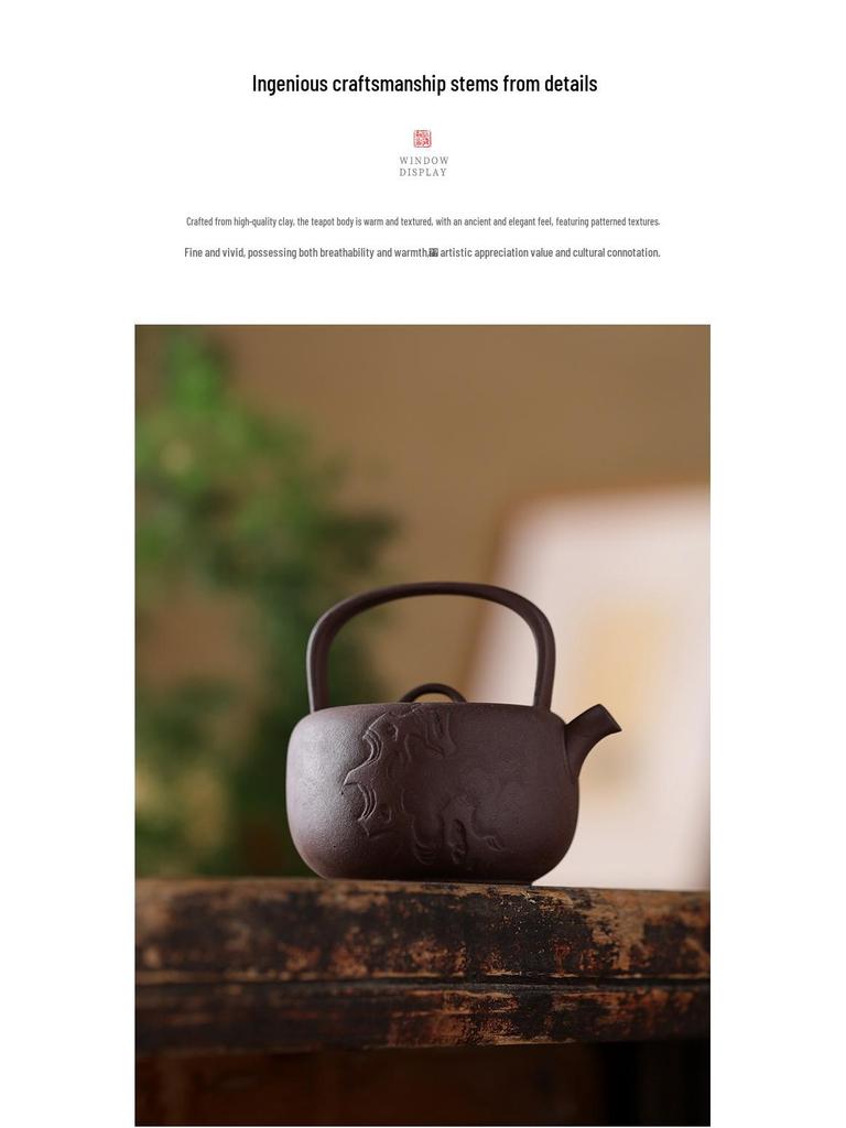 Zequan Purple Clay Ceramic Teapot - Handmade Traditional Gongfu Tea Set for Home Use