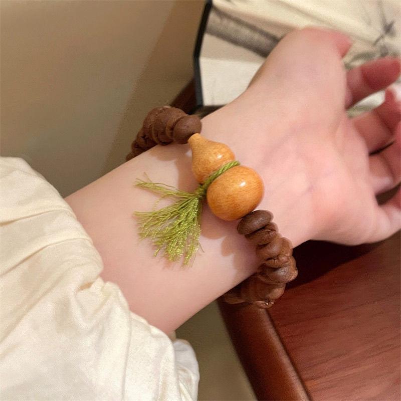 

Оригинальный аутентичный браслет из кофейных зерен с сандаловым тыквенным кулоном Барби Вэньвань модные украшения браслет с бусинами Будды.