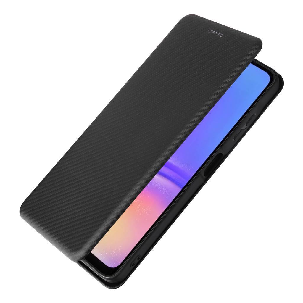 For Samsung Galaxy A06 4G Case Carbon Fiber Texture Drop-Proof PU Leather Phone Cover