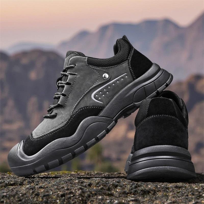 Men Climbing Shoes Leather Hiking Travel Anti Slip Wear Resistant Lightweight Camping Shoes Comfort Forest Walking Footwear
