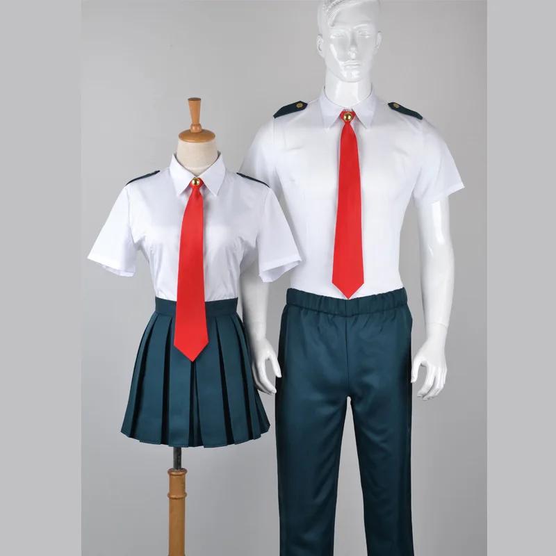 Anime My Hero Academia Disfraz Cosplay de Midoriya Izuku Set de Uniforme Escolar de Todoroki Shoto Peluca Traje Unisex Halloween Juego de Rol