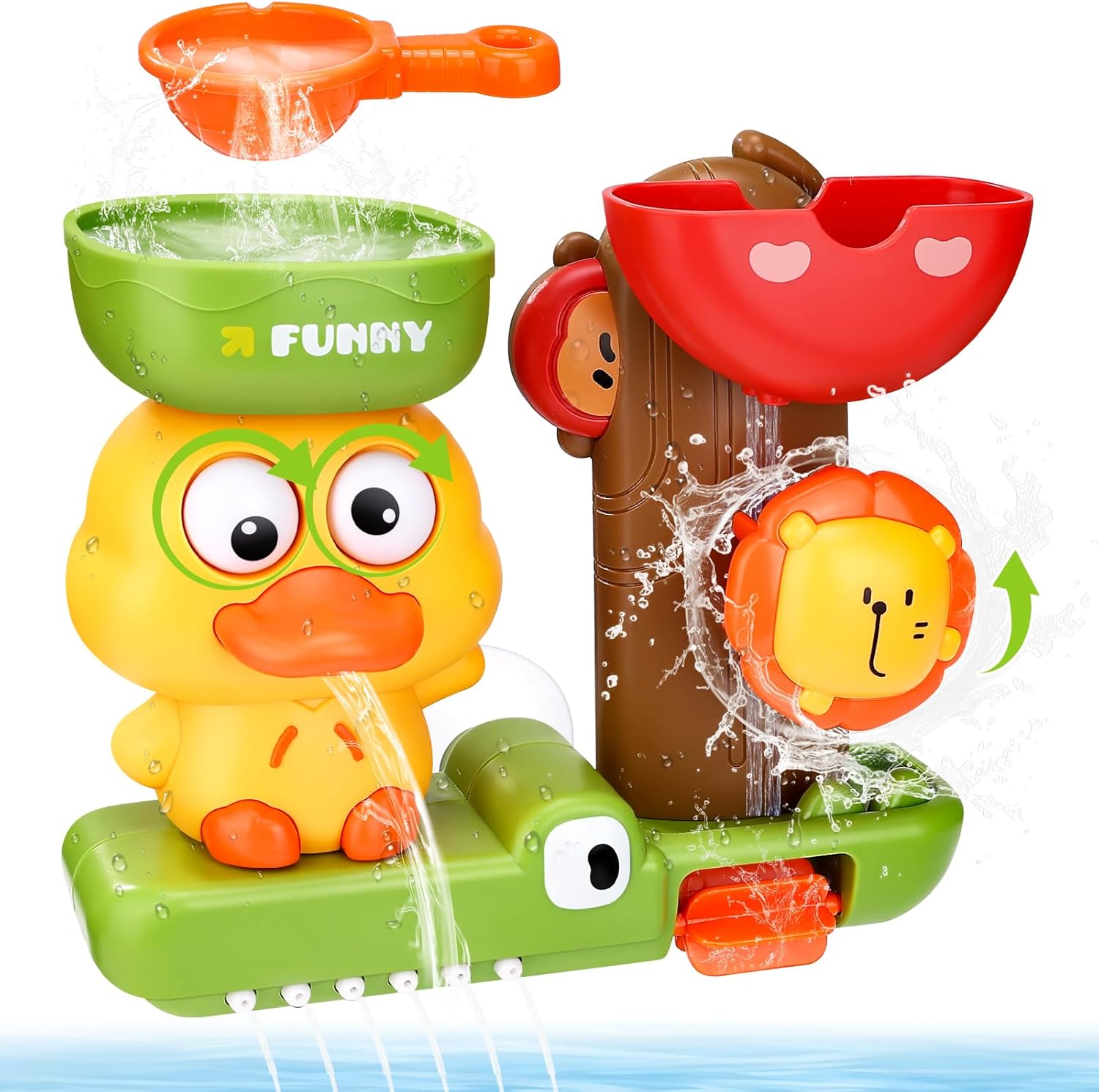 

Acsatont Игрушка для ванны, Игрушка для ванны для малышей от 1 2 3 лет, Водная игрушка, Игрушка для детской ванны, Детские утки и львы для мальчиков и девочек, на день рождения bath toys