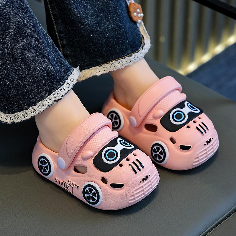 

Girls Shoes with Cartoon Designs, Boys Indoor Slip-on Anti-slip Soft-soled Sandals 190 рожевий
