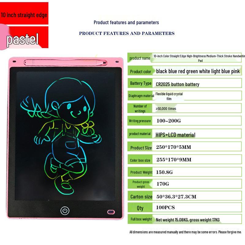 Kids' LCD Drawing Tablet - 6.5/8.5/10/12 Inch with One-Click Clear Screen