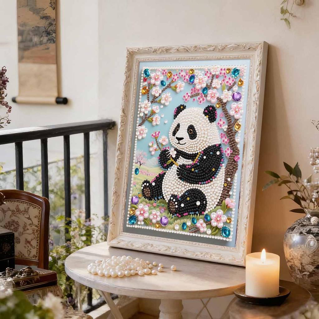 Pearl Painting Kit The Panda Under The Tree Frameless Handicraft DIY Bedroom Decoration Living Room Wall Art Room Decoration Art Craft Decoration